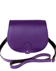 Handmade Leather Saddle Bag - Purple