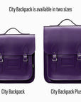 Handmade Leather City Backpack - Purple