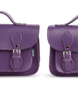 Handmade Leather Micro Satchel - Purple