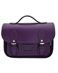 Leather Midi Satchel - Purple