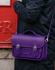 Leather Midi Satchel - Purple