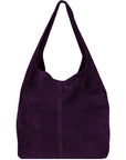 Suede Leather Hobo Boho Shoulder Bag Purple Brix and Bailey