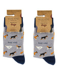 Purple Dog Pet Pair Bamboo Sock Set