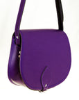Handmade Leather Saddle Bag - Purple