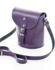 Handmade Leather Barrel Bag - Purple
