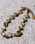 Gold Sara Mixed Gemstone Bracelet Pariba Onyx, Smoky Quartz & Rose Quartz