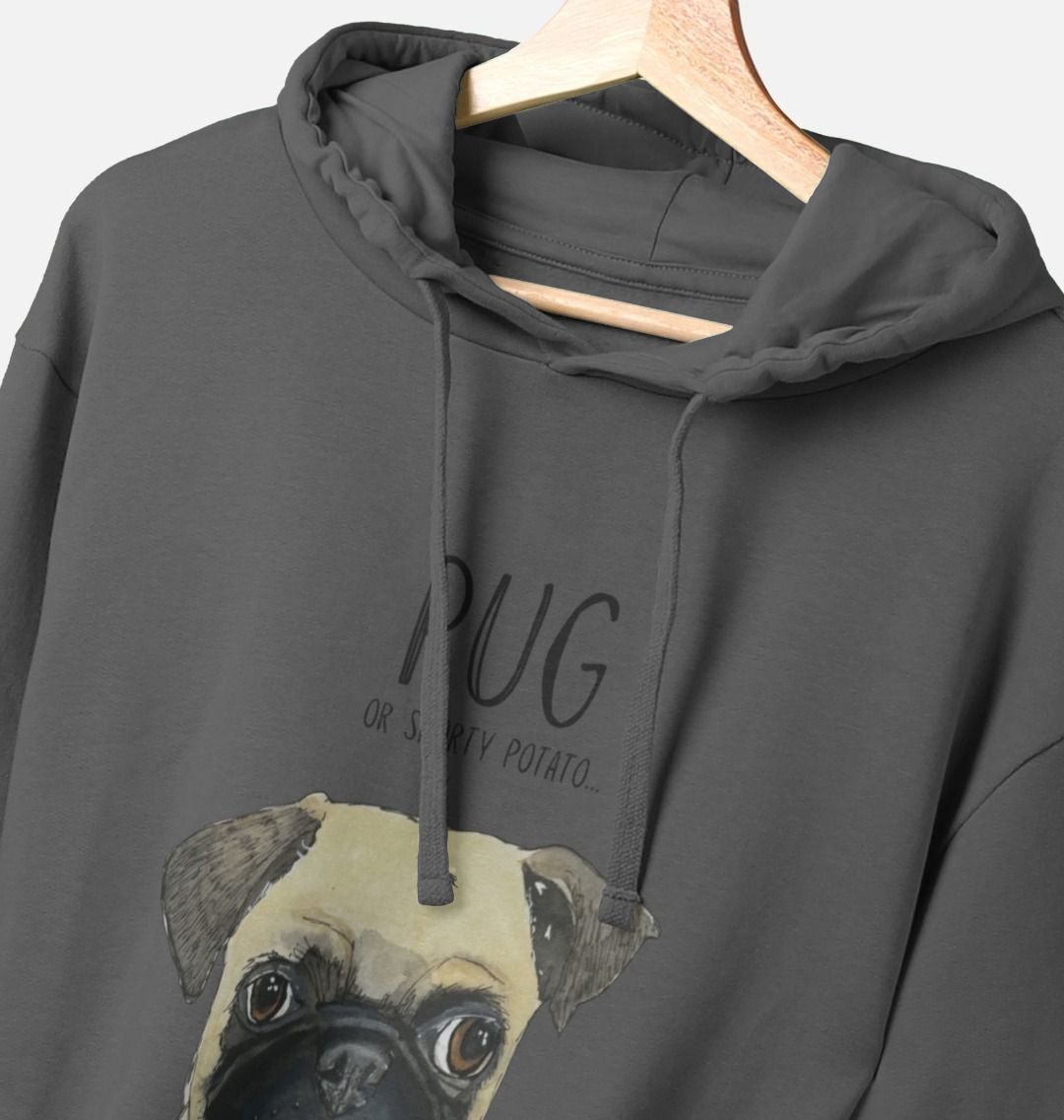 Pug or Snorty Potato? Men's Hoodie – Cozy, Funny, &amp; Pug-tastic!