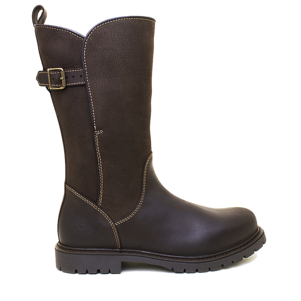 Waterproof Mid Calf Zip Up Boots in Brown