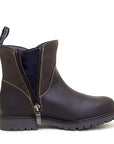 Waterproof Zip Up Ankle Boots in Brown