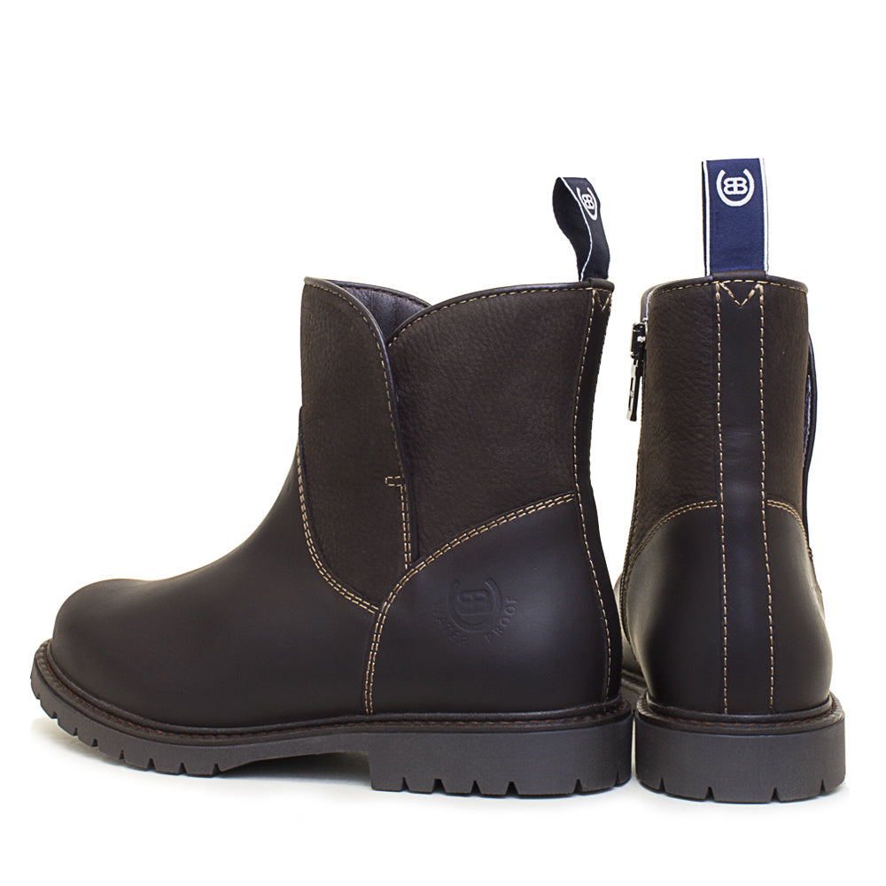 Waterproof Zip Up Ankle Boots in Brown