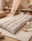 Quilted Kids' Floor Cushion, Grey, 3 Sizes Available
