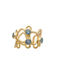 Thalia Adjustable Gemstone Ring: Labradorite