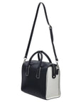 NEW Vegan Black Leather Structured Top Handle Bag