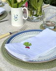 Embroidered Linen Napkins - Garden Veg