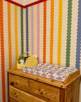 Anti-Roll Wedge Baby Changing Mat - Blue Harlequin