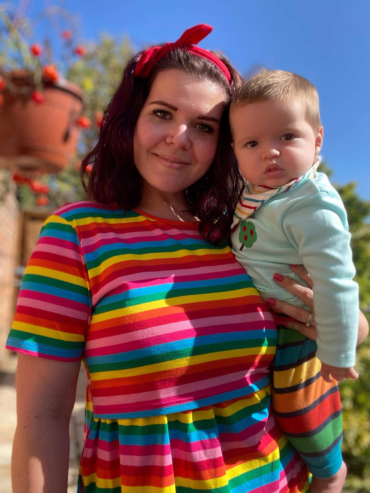 Rainbow Breastfeeding Skater Dress | Colourful Nursing Dress | MilkyMoon