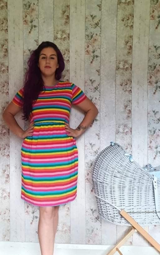 Rainbow Breastfeeding Skater Dress | Colourful Nursing Dress | MilkyMoon
