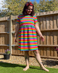 Rainbow Breastfeeding Skater Dress | Colourful Nursing Dress | MilkyMoon