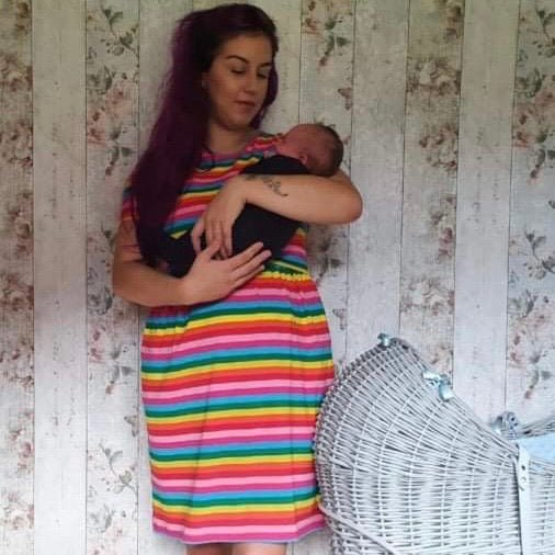 Rainbow Breastfeeding Skater Dress | Colourful Nursing Dress | MilkyMoon