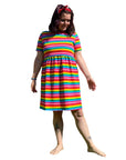 Rainbow Breastfeeding Skater Dress | Colourful Nursing Dress | MilkyMoon