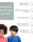 Children's Bamboo Toothbrush - 4 Pack - Candy Colour