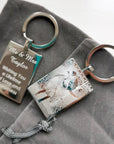 Personalised Rectangle Photo Keyring – Stainless Steel Photo & Text Engraving
