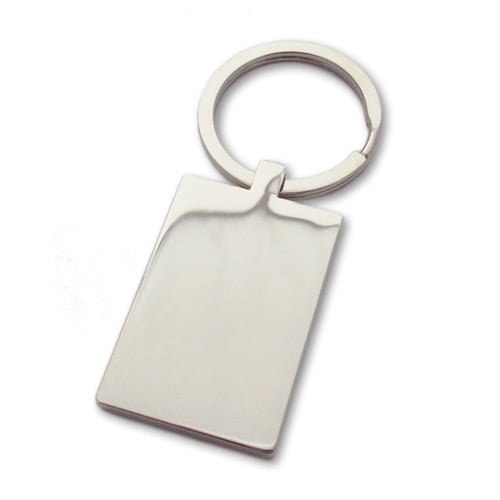 Personalised Rectangle Photo Keyring – Stainless Steel Photo &amp; Text Engraving