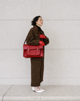 Handmade Leather Satchel - Red