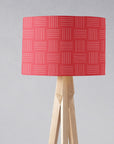 Red and White Lines Lampshade, Ceiling or Table Lamp Shade