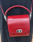 Bauble Handmade High Shine Leather Handbag - Red