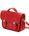 Leather Midi Satchel - Red