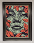 Red Leaves Face Framed Print