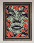 Red Leaves Face Framed Print