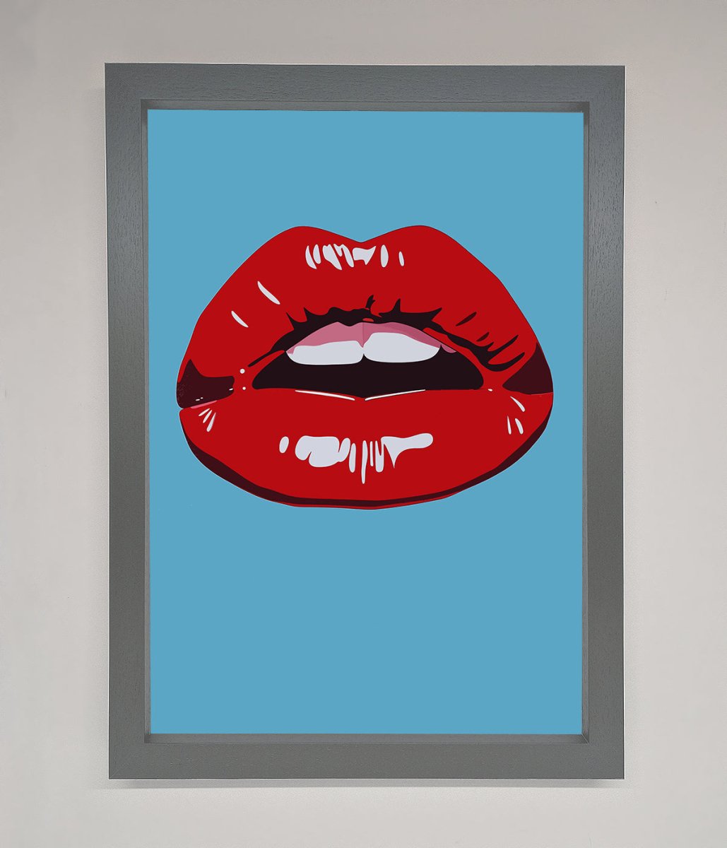 Red Lips Contemporary Framed Poster