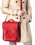 Handmade Leather City Backpack - Red