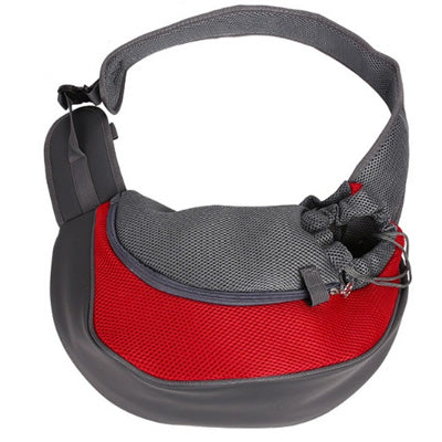 Small Dog Pet Carrier Messenger Style Black Red & Grey 2 Sizes
