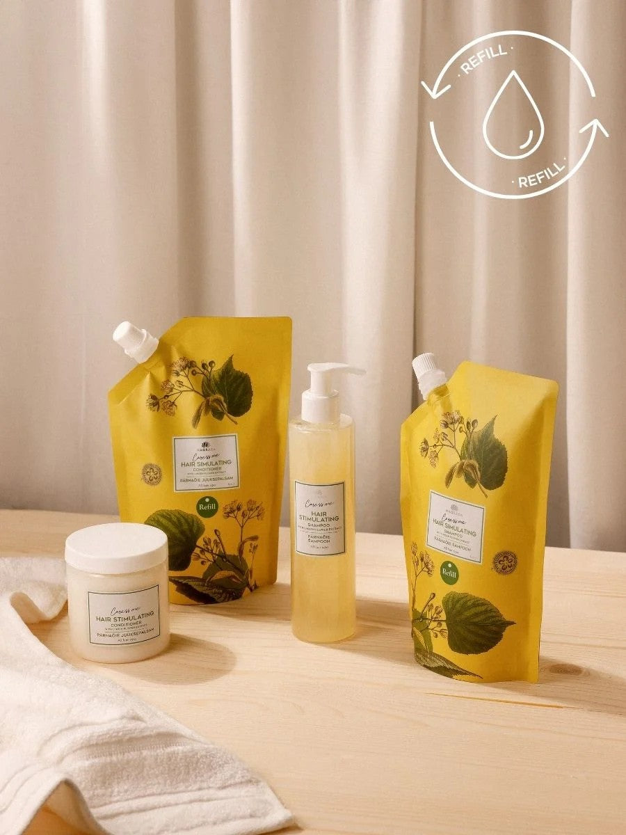 Eco-Friendly Linden Flower Hair Conditioner - Nourishing, Vegan & Sustainable 500ml Refill by Magrada Organic Cosmetics at www.brixbailey.com