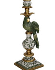 Regal Green Parrot Large Candlestick 39cm