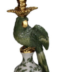 Regal Green Parrot Large Candlestick 39cm