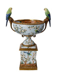 Regency Style Pillar Urn with Bowl and Birds