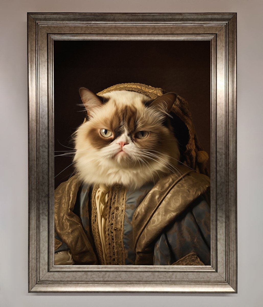 Renaissance Grumpy Cat Framed Print