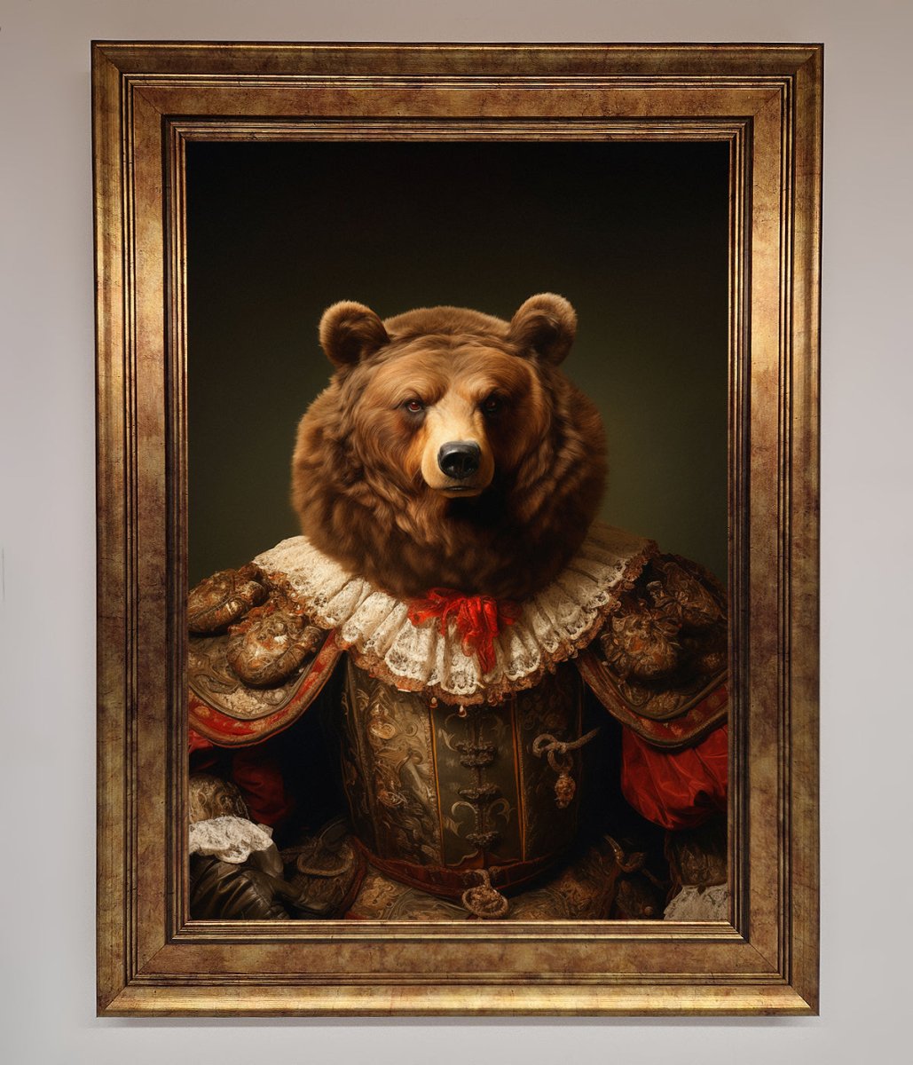Renaissance Bear Framed Poster