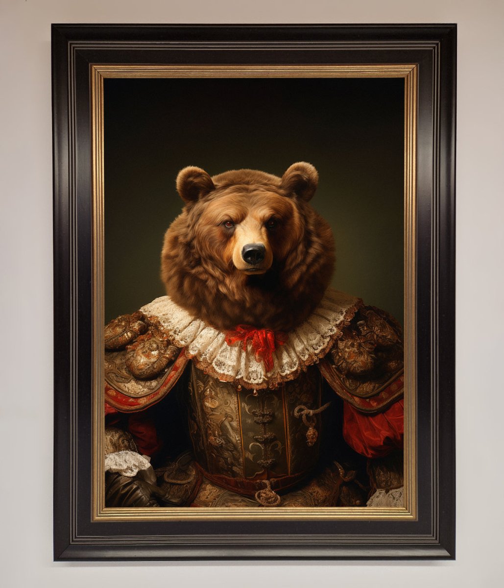 Renaissance Bear Framed Poster