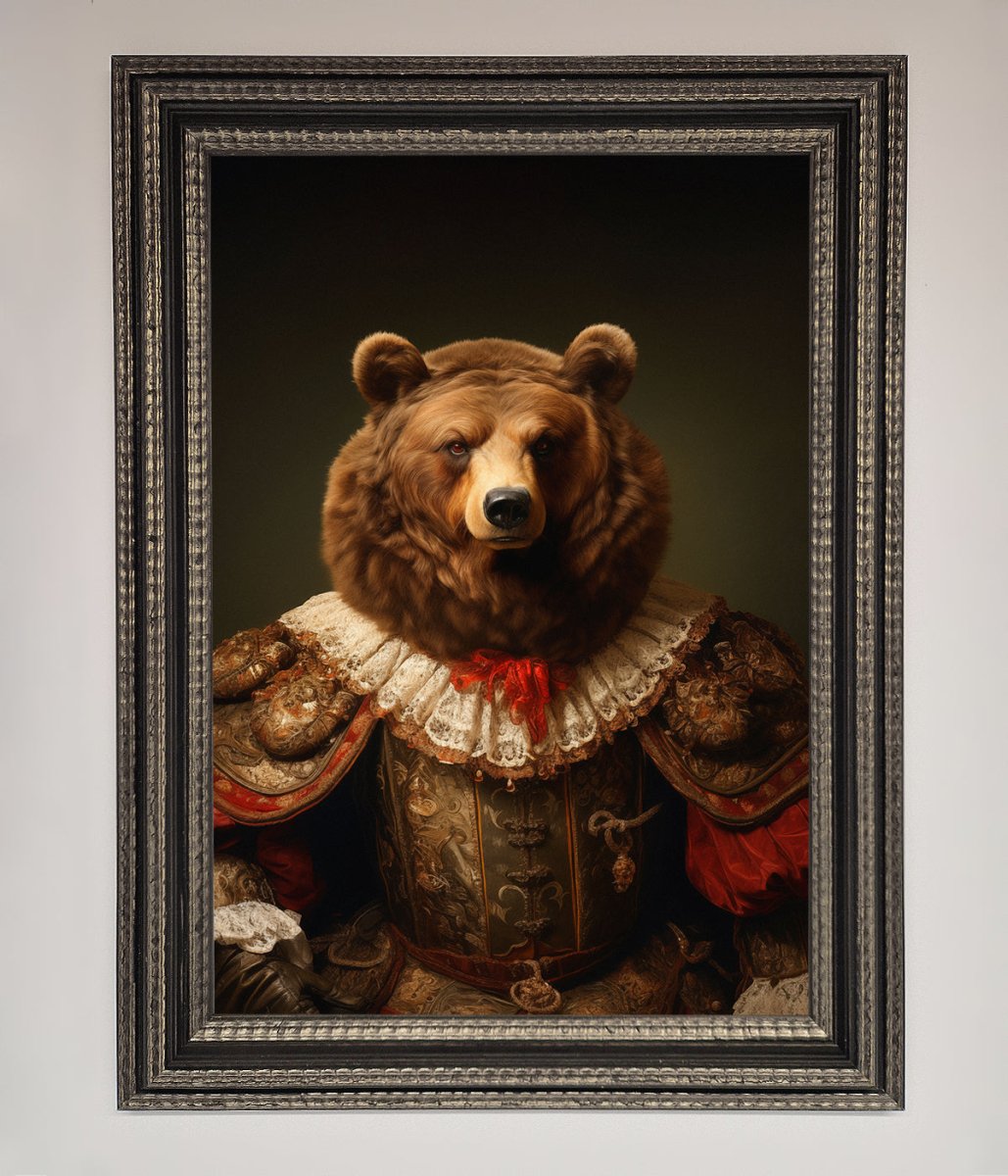 Renaissance Bear Framed Poster