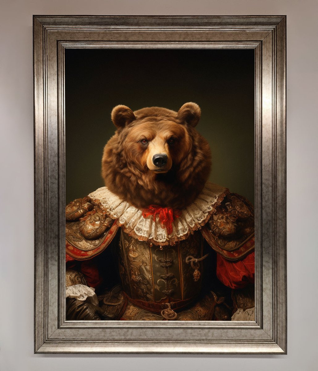 Renaissance Bear Framed Poster