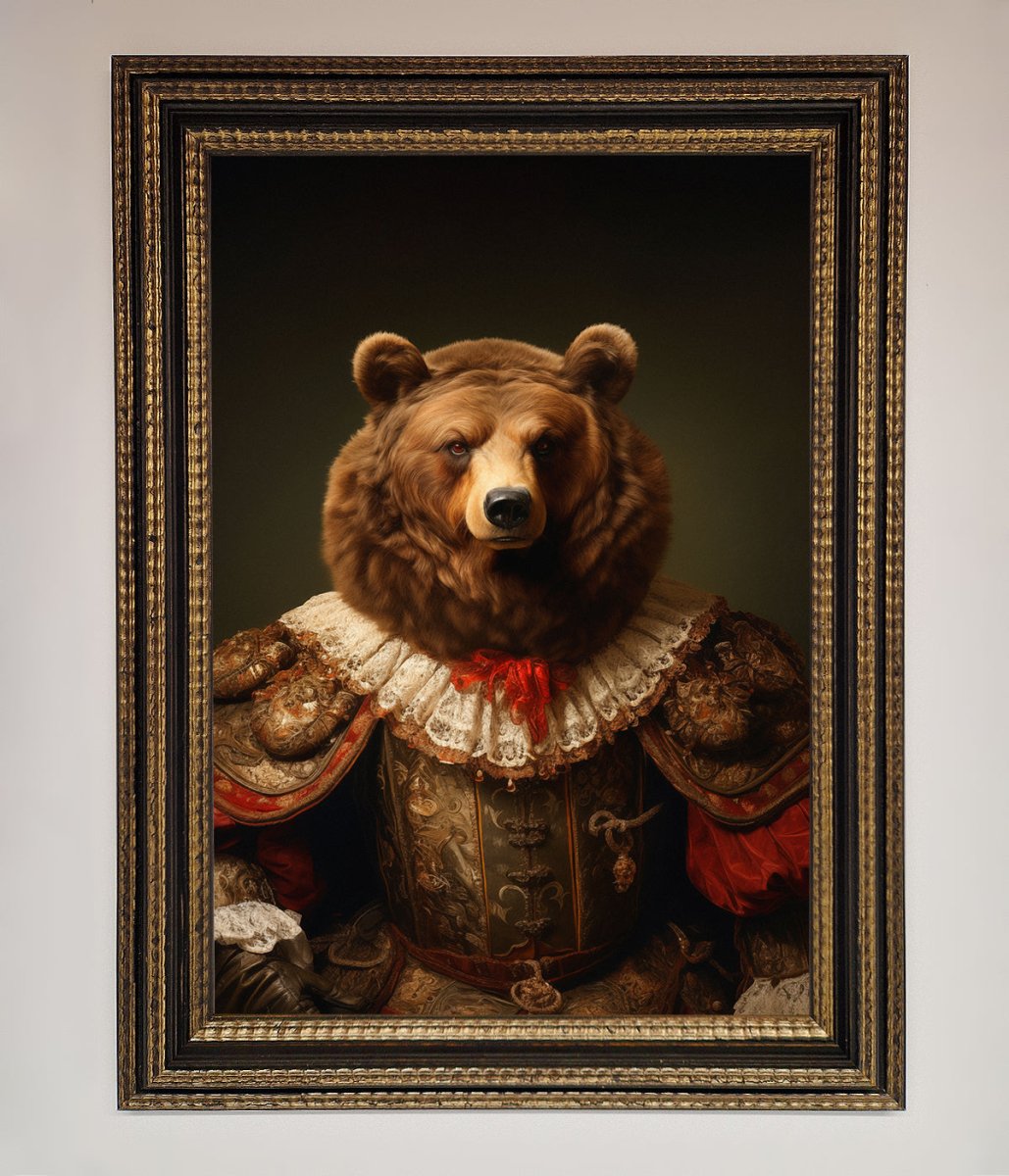 Renaissance Bear Framed Poster
