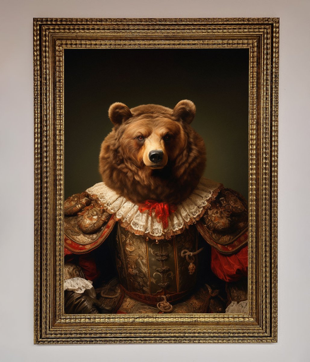Renaissance Bear Framed Poster