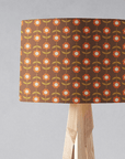 Brown Floral Drum Lampshade, Retro Design Shade for Table, Floor or Ceiling Pendant Light