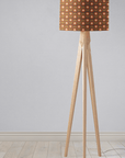 Brown Floral Drum Lampshade, Retro Design Shade for Table, Floor or Ceiling Pendant Light