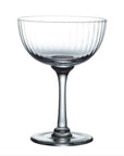 Crystal Champagne Saucers with Ripple Design
